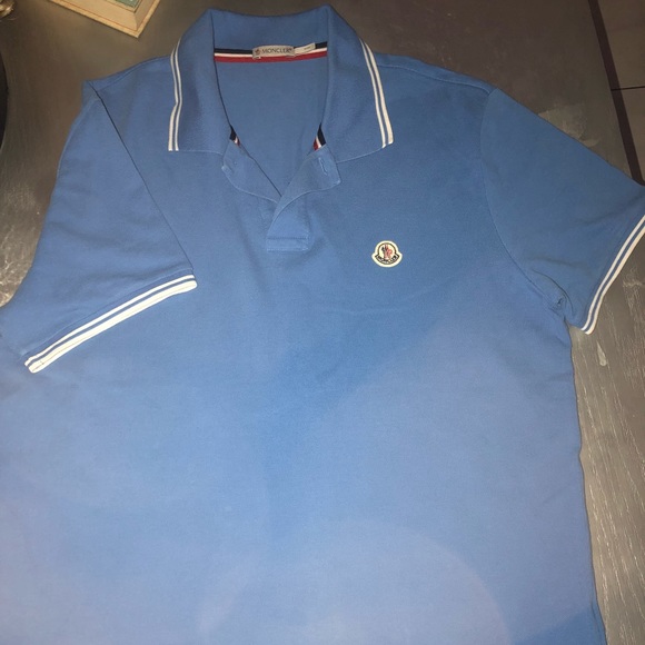 blue moncler polo shirt